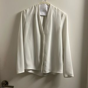 Babaton White Silky long Sleeved blouse Size XS